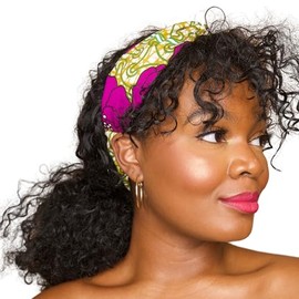 Touch of a Queen Mommy and Me Matching African Print Pattern Ankara Twisted Headband Hairband for Adult Infant Toodler (Olamide Adult Only)