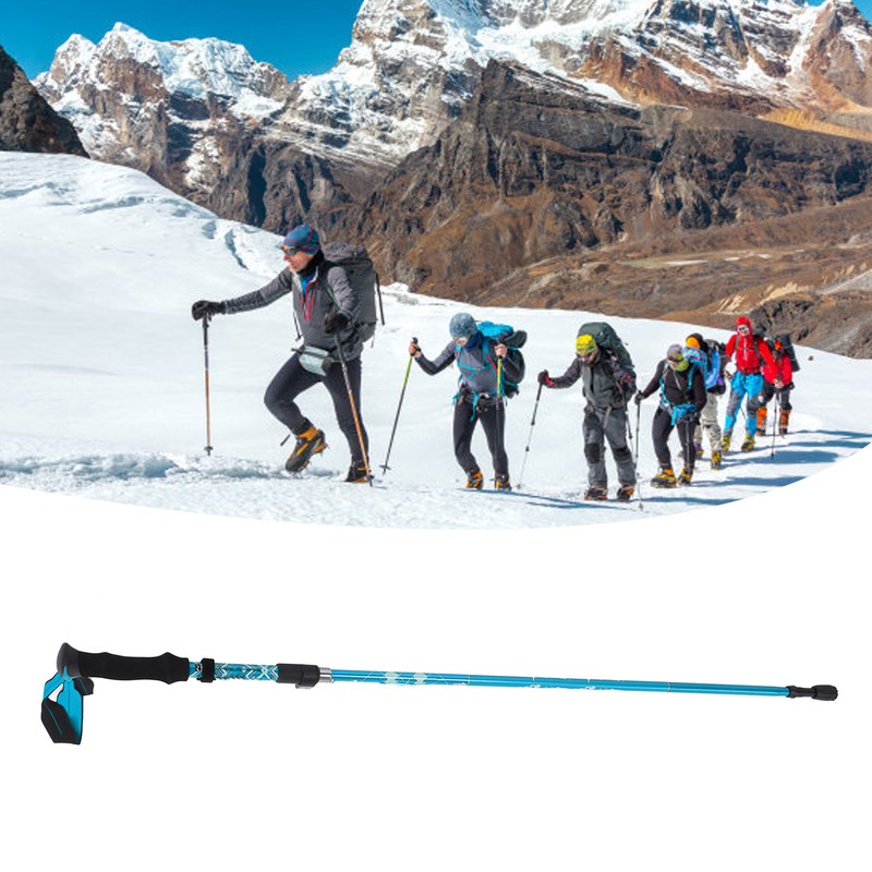 Hiking Pole Aluminium Alloy Telescopic Collapsible Multifunctional Outdoor Walking Stick