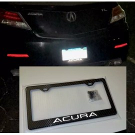 acura sport Reflective 1xAcura 100% Carbon Fiber License Plate Frame Fits all USA Models