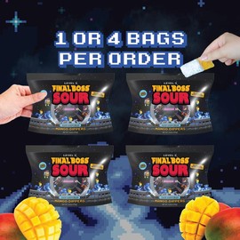 Final Boss Sour Mango Dippers – Real Fruit, Extreme Sour Candy | Blue Raspberry, Cherry, Grape, Green Apple Powder | 1-Pack, 4-Pack & Variety Pack - Quantity: 4-Pack