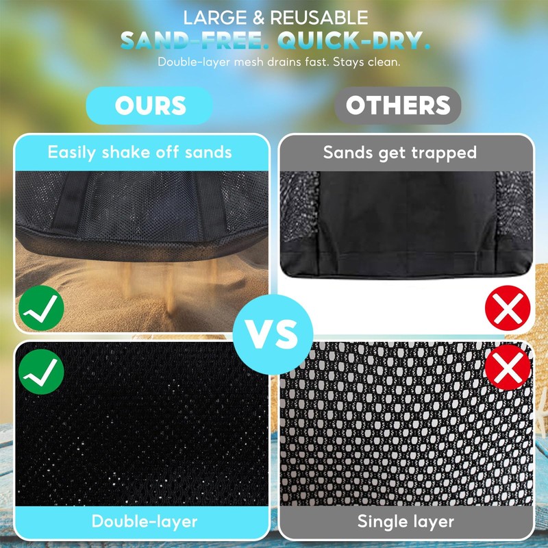 Ritzephyria Extra Large Mesh Beach Bag – Lightweight Mesh Tote