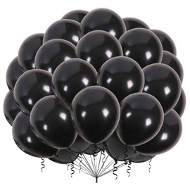Ovanda 50 Stück Metallic Schwarze Luftballons Geburtstag,12 Zoll Schwarze Ballons,Geburtstag Luftballon Girlande Luftballons Schwarz Luftballons Hochzeit Party Deko Schwarz Casino Deko