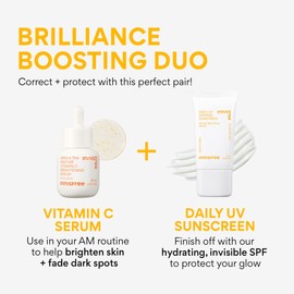 innisfree Brighten + Protect Set, Skincare Set with Korean Sunscreen for Face and Vitamin C Serum for Glow and Radiance