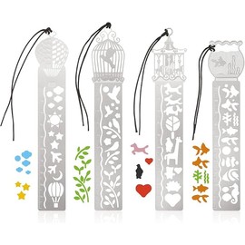 Lumbor37 Separador de Libros, Marcadores de Patrón Recortado, Grandes Regalos para Mujeres, Profesores,Estudiantes, Amantes de Los Libros, Amigos, Familia, se Puede Utilizar como Regla (4P)