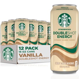 Starbucks - RTD Coffee Doubleshot Energy Drink Coffee Beverage, Vanilla, Iced Coffee, 15 fl oz Cans (Packaging May Vary) (Pack of 12)