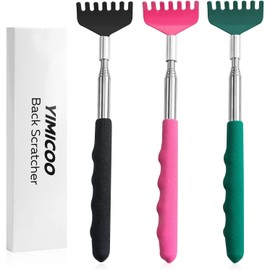 YIMICOO 3 Pack Extendable Back Scratcher, Stainless Steel Portable Telescoping Back...
