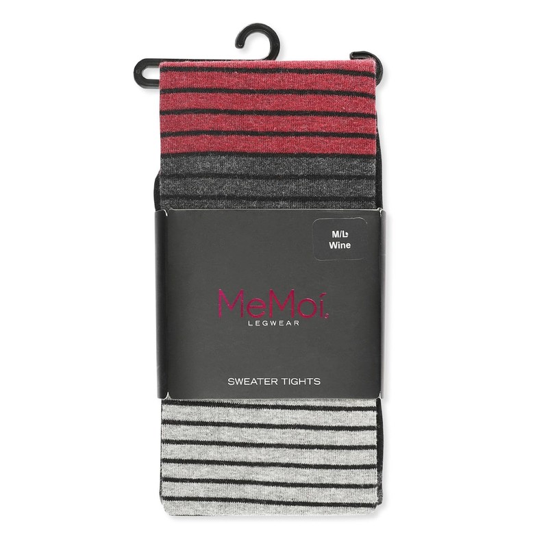 MeMoi Gradient Stripes Sweater Tights Wine Small/Medium