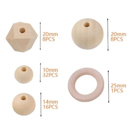 witgift DIY Handmade Wooden Mobile Wind Chime Bed Bell Room Natural Craft Wooden Rings Beads Baby Mobile Kit for Children's Room Decor