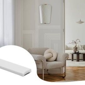 JSIWOTH 26.2 Ft Peel and Stick Wall Molding Trim, White(Paintable) Self Adhesive Flexible Trim for Wall, Edges, Borders, Window Frames, Backsplash Tiles, Baseboard & More (W:0.4", T:0.1")