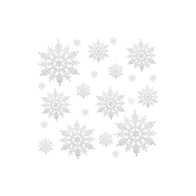 Naler 50 Copos de Nieve para Árbol de Navidad Blancos