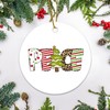 Peace Flat Circle Ceramic Ornaments for Christmas Tree Hanging Decoration