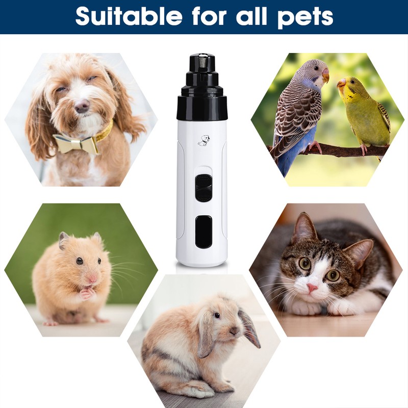 Pet Nail Grinder, Quiet Electric Nail Clipper with USB Rechargeable