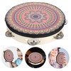 Kisangel Handheld Tambourine Musical Instrument Wooden Design for Dance Performances