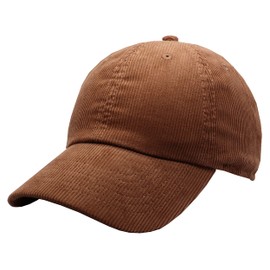 Newhattan Solid Corduroy 100% Cotton Vintage Unisex Baseball Adjustable Polo Trucker Cap Hat (Mocha)