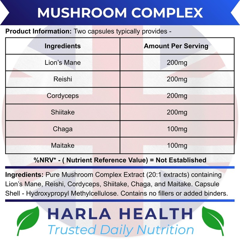 Mushroom Complex – High Strength 6 Mushroom Blend with Lion’s