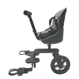 Englacha Uno Rider with Single 8" PU Wheel - Stroller Attachment with Saddle Seat & Seat Pad - Universal Fit for Most Prams with Rear Axle, Tube or Folding Plate, and with at Least 8-inch Rear Wheels