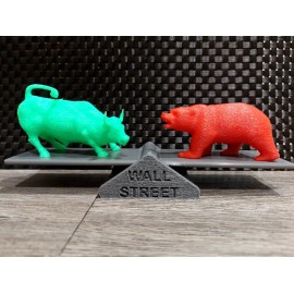 Wall Street Stock Market Characters Bull And Bear Statue 3d Printed