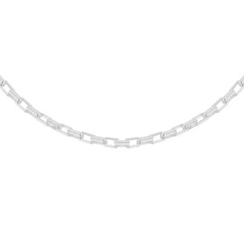 Tuscany Silver Women's Sterling Silver 4mm Rectangle Belcher Chain 46cm/18", Silver