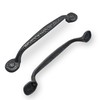 CABDM 2 Pack Rustic Black Hammered Cabinet Pulls - Vintage