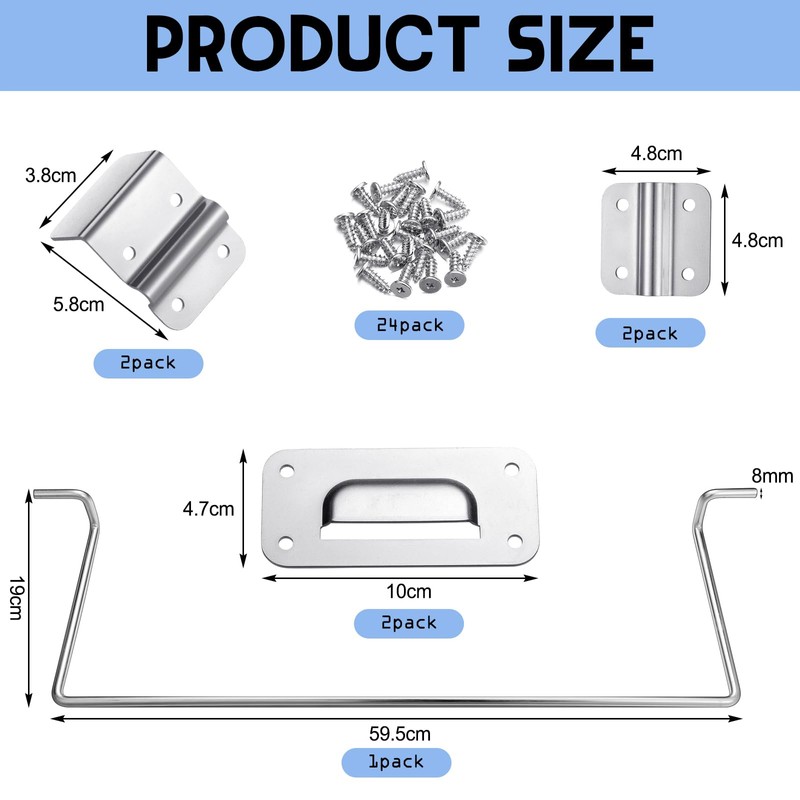 Leriton 1 Set Table Hinge Bracket Kit Removable Metal Table
