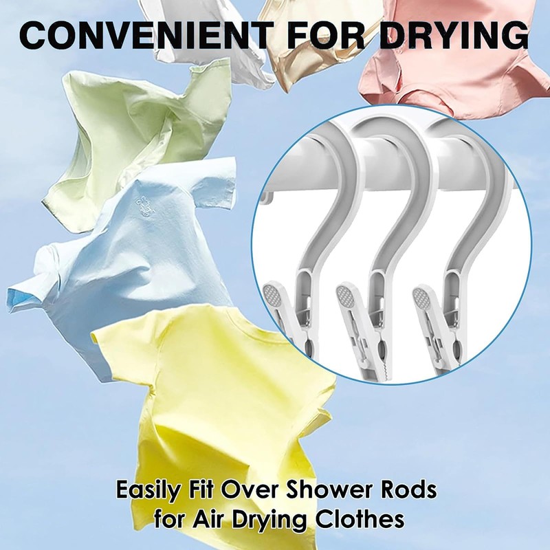 24pcs Laundry Hooks Clip Plastic Clothes Hangers Pins Super Strong