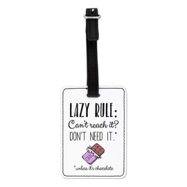 Gift Base Faul Regel Can'T Reichweite es Tue Nicht brauchchen es Optical Luggage Tag with Black Strap