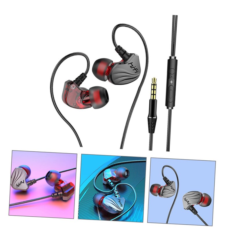SHOWERORO 1pc Ear Bass Headphones with Microphone Wired Earphones for