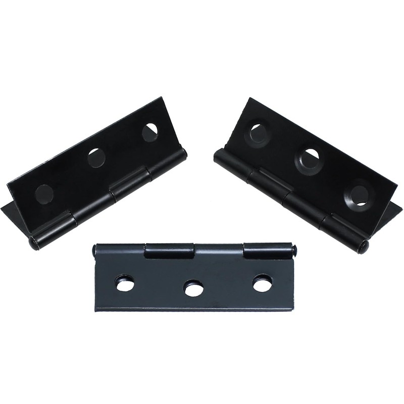 Bxian 16PCS 1.75x1.3 inch Black Stainless Steel Folding Butt Hinge