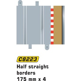 Half Straight Borders 175mm (Set Of 4) Scalextric Accessory Pack