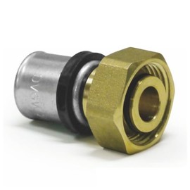 Sanpro Press Fitting Transition Fitting + Female Euro Cone, Size 16 x 2, Material Brass