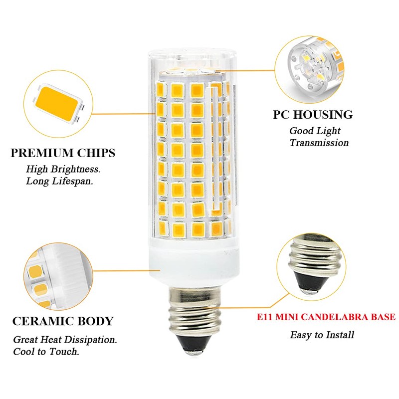 SumVibe E11 LED Bulb 6W, 50W 75W E11 Halogen Bulb