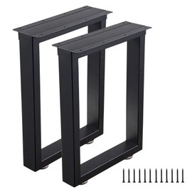 ALLCOS Bench Legs 16 Inch Metal Coffee Table Legs Heavy Duty Furniture Desk Chair Legs, Set of 2, Black