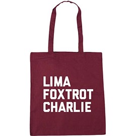 Hippowarehouse Lima Foxtrot Charlie Tote Shopping Gym Beach Bag 42cm x38cm, 10 litres