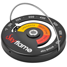 Skyflame Magnetic Top Thermometer Wood Stove Temperature Meter With Large Dial, Fireplace Accessories for Gas Stoves/Pellet Stove