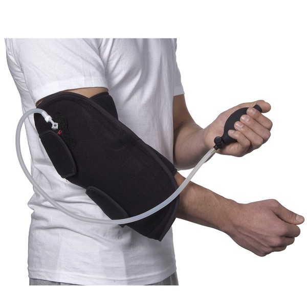 NatraCure Hot/Cold & Air Compression Elbow Brace Support - (6017 CAT) - Alleviates Pain from Tendonitis, Tennis Elbow, Arthritis, Joint Pain, and Sports Injury