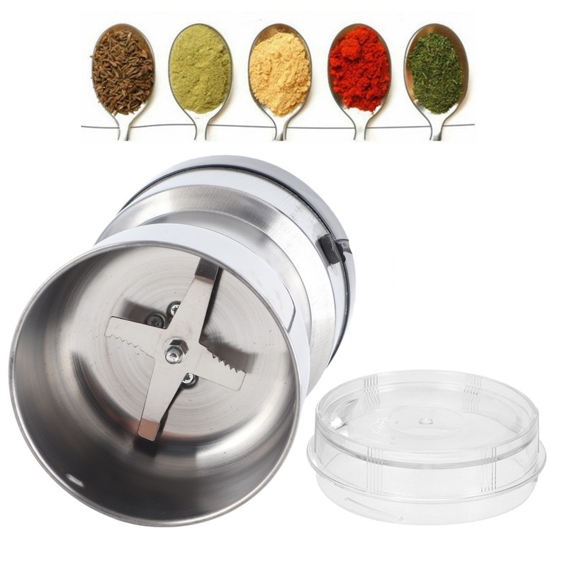 Stainless Steel Electric Spice Coffee Nut Grain Herb Grinder Crusher
