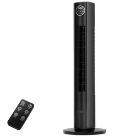 KISSAIR Tower Fan with Remote, Cooling Fans that Blow Air Standing Bladeless Fan for Home, 85° Oscillating Quiet Fans for Bedroom, 12H Timer, 23ft/s Velocity, 3 Speeds, 4 Modes, 36 inch (Grey)
