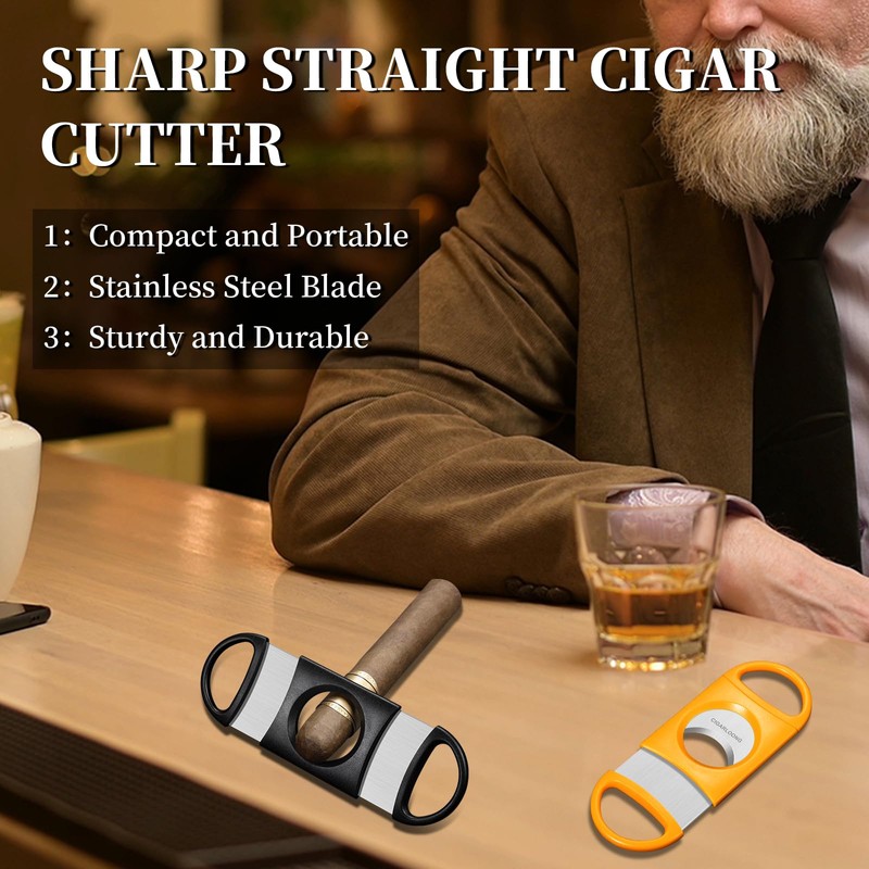 CLZOONG Cigar Cutter Guillotine, Metal Cut Sharp Double Blade Cut