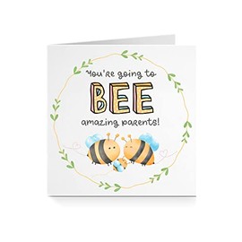 You Are Going To Bee Amazing Parents - Colourful Watercolour Bumblebee New Baby Pregnancy Card - For Him Her Friend Brother Sister Son Daughter A426