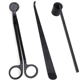 Noneea 3 in 1 Candle Accessory Set,Candle Care Kit,Candle Wick Trimmer,Wick Dipper with Gift Packaging(Black)