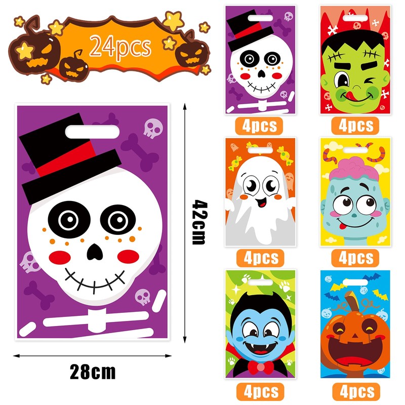 DERAYEE Halloween Drawstring Bag, Wrapping Bags, 24 Pieces, 16.5 x