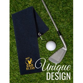 CybGene Dad Golf Towel, Dad Golf Gifts, Golf Accessory for Father on Birthday, Retirement, Father's Day, Christmas, Microfiber Golf Towel, Black
