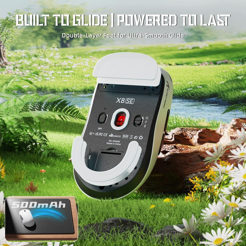 ATTACK SHARK X8 SE Wireless Gaming Mouse,55g Ultra-Lightweight Wired/BT/2.4GHz Wirelss