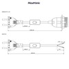 Mextronic Power Cable 3 m Euro Plug + Switch 300