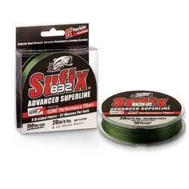 Sufix 832 Advanced Superline Geflecht, 150 m, Unisex-Erwachsene, 660-050G, Niedriges Sichtfeld, Grün, 50 lbs