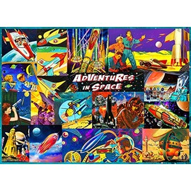 Retro Space Time Travel 1000 Piece Jigsaw Puzzle