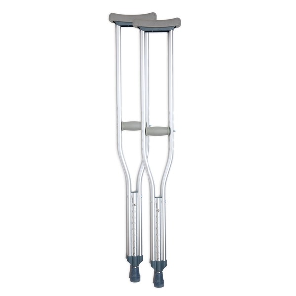 BodyMed Aluminum Crutches, Tall (Pair) - Adjustable Height (5'10" -