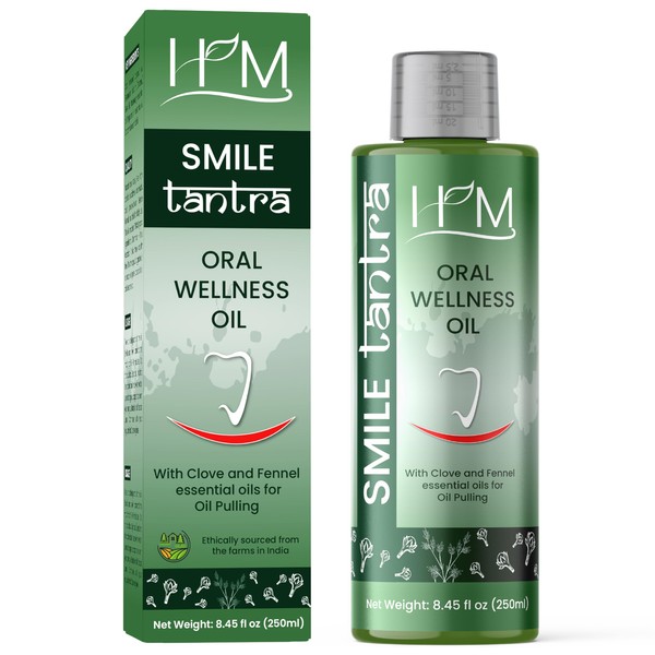 Smile Tantra Oil Pulling with Clove & Fennel Essential Oils for Oral Health, Healthy Teeth & Gums, Alcohol Free Mouthwash, Teeth Whitening, for Dry Mouth, Bad Breath & Freshens Mouth- 8.45 FL Oz