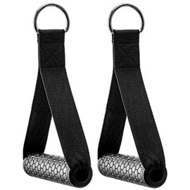 AIKESIWAY Exercise Cable Handles,Cable Machine Attachment Handles,Cable Handles Compatible with Cable Machines,Super Strong Nylon Webbing for Resistance Training(1 Pairs)