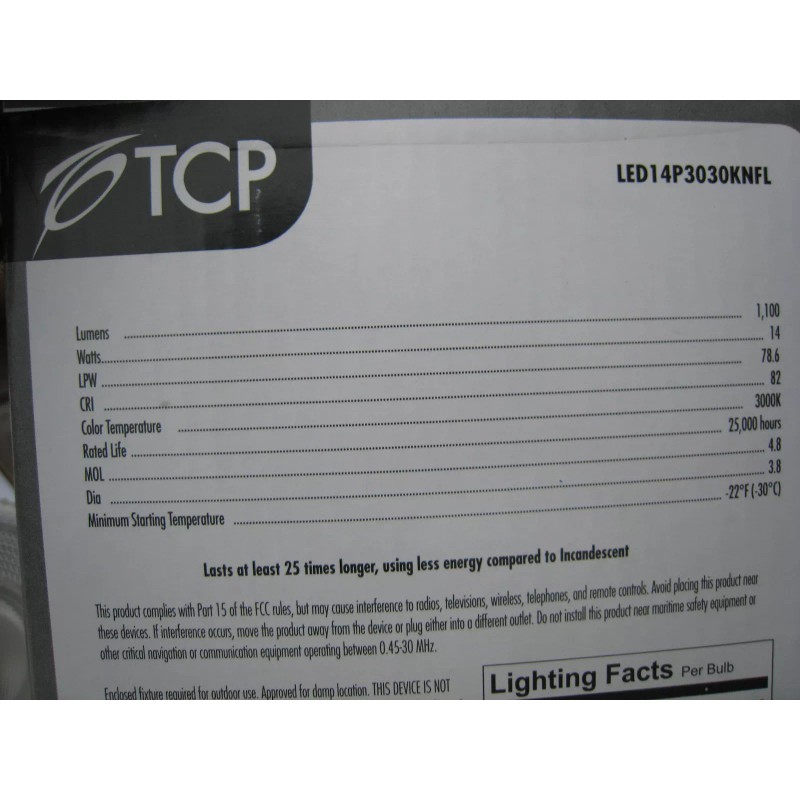 TCP LED14P3030KNFL PAR30 LED Bulb Medium E-26 Base 25 Degree,